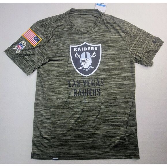 Las Vegas Raiders Nike On Field Salute to Service Shirt Mens M Camo Short Sleeve - Picture 1 of 11